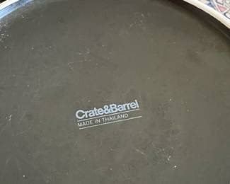 Crate & Barrel Black Ceramic Planter