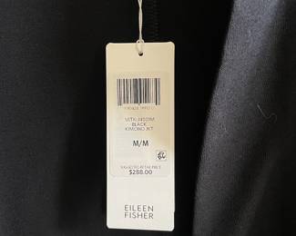 Eileen Fisher Black Open Front Cardigan - Size Medium