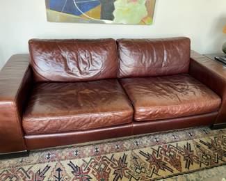 Natuzzi Brown Leather Sofa
