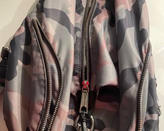 Rebecca Minkoff Julian Nylon Olive Green Camo Print Backpack