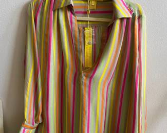 Catherine Malandrino Multicolored/Striped Blouse -  Size 10