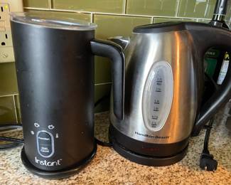 Instant Milk Frother/Electric Milk Steamer, Hamilton Beach Stainless Steel Electric Kettle & Power Base - Model K26

