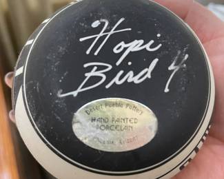 Hand Painted Pueblo Pottery Vase by Hopi Bird