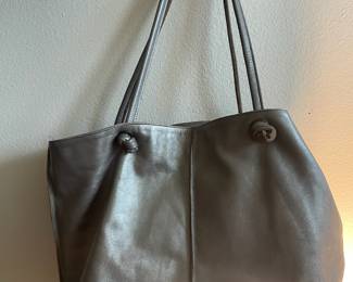 Eileen Fisher Gray Leather Purse