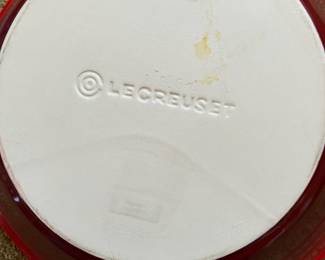 Le Creuset Enameled Stoneware - Cobalt Blue and Red Pie Plate