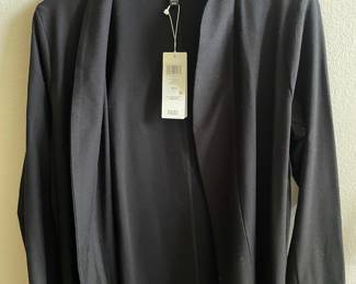 Eileen Fisher Black Open Front Cardigan - Size Medium