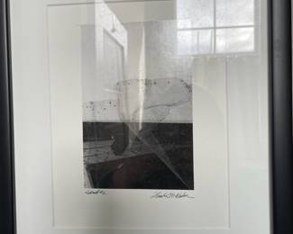 Framed & Matted Abstract Lithograph by H.M. Wilson