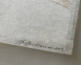 2013 Framed Rice Paper Artwork "Tree Bones" by Kiernan