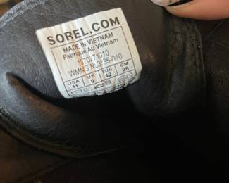 Sorel Cate Black Leather Lace Up Combat Boots - Size 11