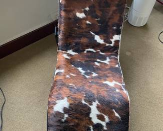Brown/White Cowhide Gravity Chaise Lounger