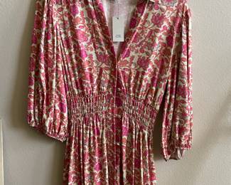 River Island Pink Floral Ruched Dress