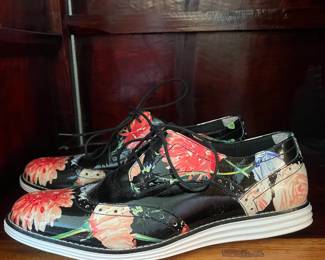 Cole Haan Black/Floral Leather Oxford Shoes