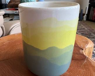 Grant Ederer Ceramics Gray, Yellow & White Gradient Vase