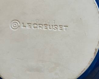 Le Creuset Enameled Stoneware - Cobalt Blue and Red Pie Plate