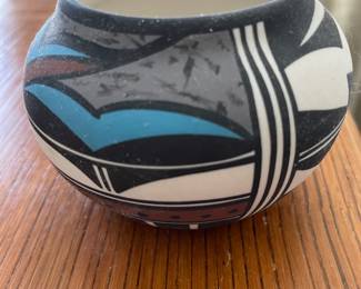 Hand Painted Pueblo Pottery Vase by Hopi Bird