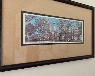 Framed & Matted Lithograph Print "Independence Square" by Rich Ahern