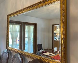 Large Antique Gold French Style Framed Wall Mirror