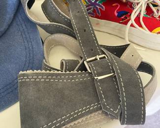 Grey Leather Lederhosen Straps