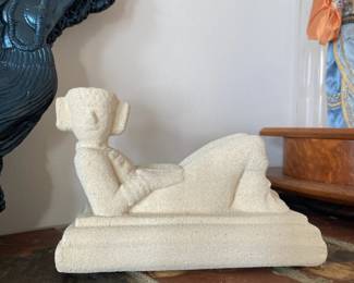 Sandstone Reproduction of Pre-Columbian Statue "The Chacmool" Figurine