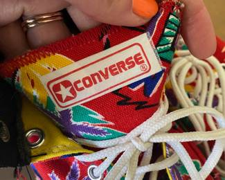 1980's Converse Tropical Design Canvas High Top Shoes