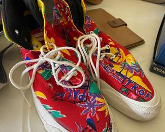 1980's Converse Tropical Design Canvas High Top Shoes