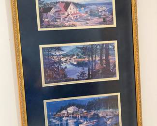 3 Framed & Matted Prints - Orcas Island Hotel Ferry Landing Eastsound, WA by Marshall Johnson