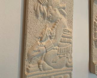 Mayan Ruins Engraving Replica Plaque Depicting Lord Zac