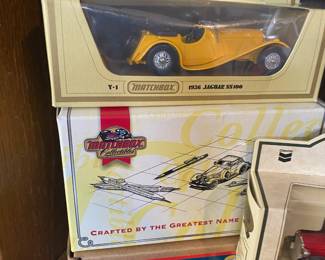 Matchbox Models of Yesteryear Die Cast 1936 Yellow Jaguar - SS-100, 1920's Cast Iron Reproduction Race Car