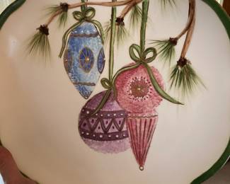 Decorative Christmas Plate with Ornament Design