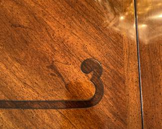 French Style Dining Table with Cane Back Dining Chairs