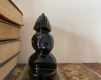 Carved Obsidian Aztec Figure