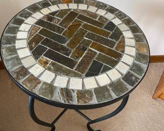 Brown/Cream Mosaic Tile Top Bistro Table
