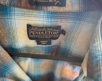 Pendleton Brown, Cream & Blue Flannel Long Sleeve Shirt