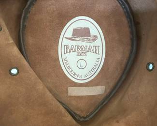 Barmah Hats - Size Large Light Brown Suede Leather Hat - Made in Australia