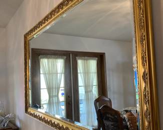Large Antique Gold French Style Framed Wall Mirror