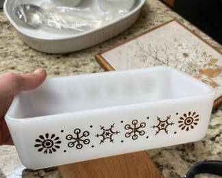 Glasbake Casserole Dish with Snowflake Pattern