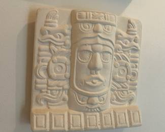 Dorfman's Art - Sand Cast Plaque "The Kohunlich Mask" Made in Mexico