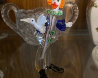 Blown Glass Clown Figurine