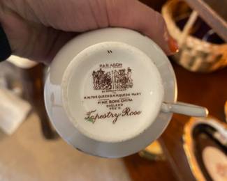 Paragon Fine Bone China Cup & Saucer with Tapestry Rose Pattern