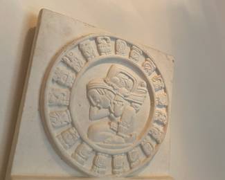 Renato Dorfman Mayan Calendar Carved Plaster Plaque
