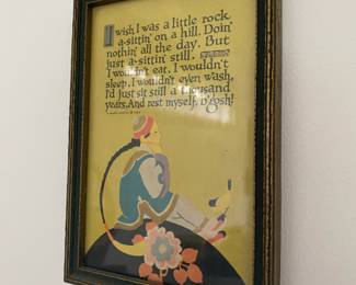 1925 Buzza Motto Print Poem "I wish I was a little rock"