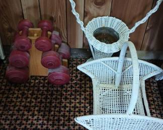Assortment of White Wicker Baskets