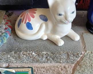 Floral/White Ceramic Cat