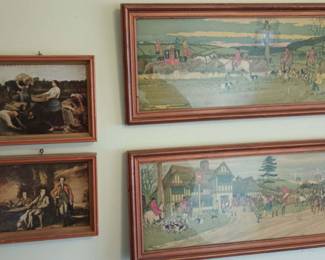 Framed Print "Running of the Hounds Fox Hunt" by Harry Elliot, Framed Print "Meet at the White Hart" by Harry Elliot