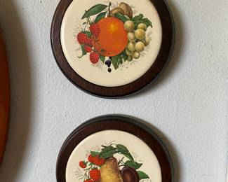 Fruit Themed Cornwall Wood/Tile Trivet, Fruit Themed, Timber Craft Wood/Tile Trivet 