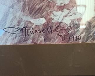 1910 Framed & Matted Print "A Doubtful Handshake" by Charles Russell