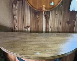 Rustic Wine Barrel Bar, Wine Barrel Bar Light 