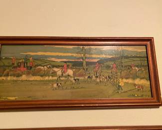 Framed Print "Running of the Hounds Fox Hunt" by Harry Elliot