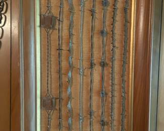 Framed Antique Barbed Wire Display