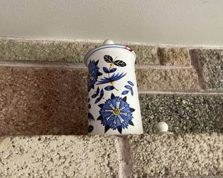 Blue And White Floral Canister by Royal Sealy 